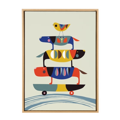 Skate Dog by Rachel Lee - Floater Frame Painting Print on Canvas - Image 0