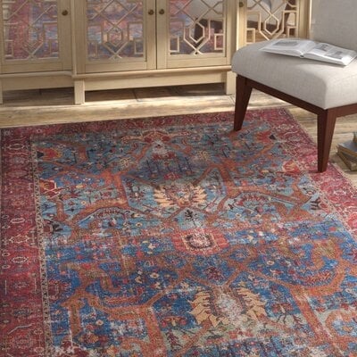 Daleigh Oriental Blue/Red Area Rug  - Image 0