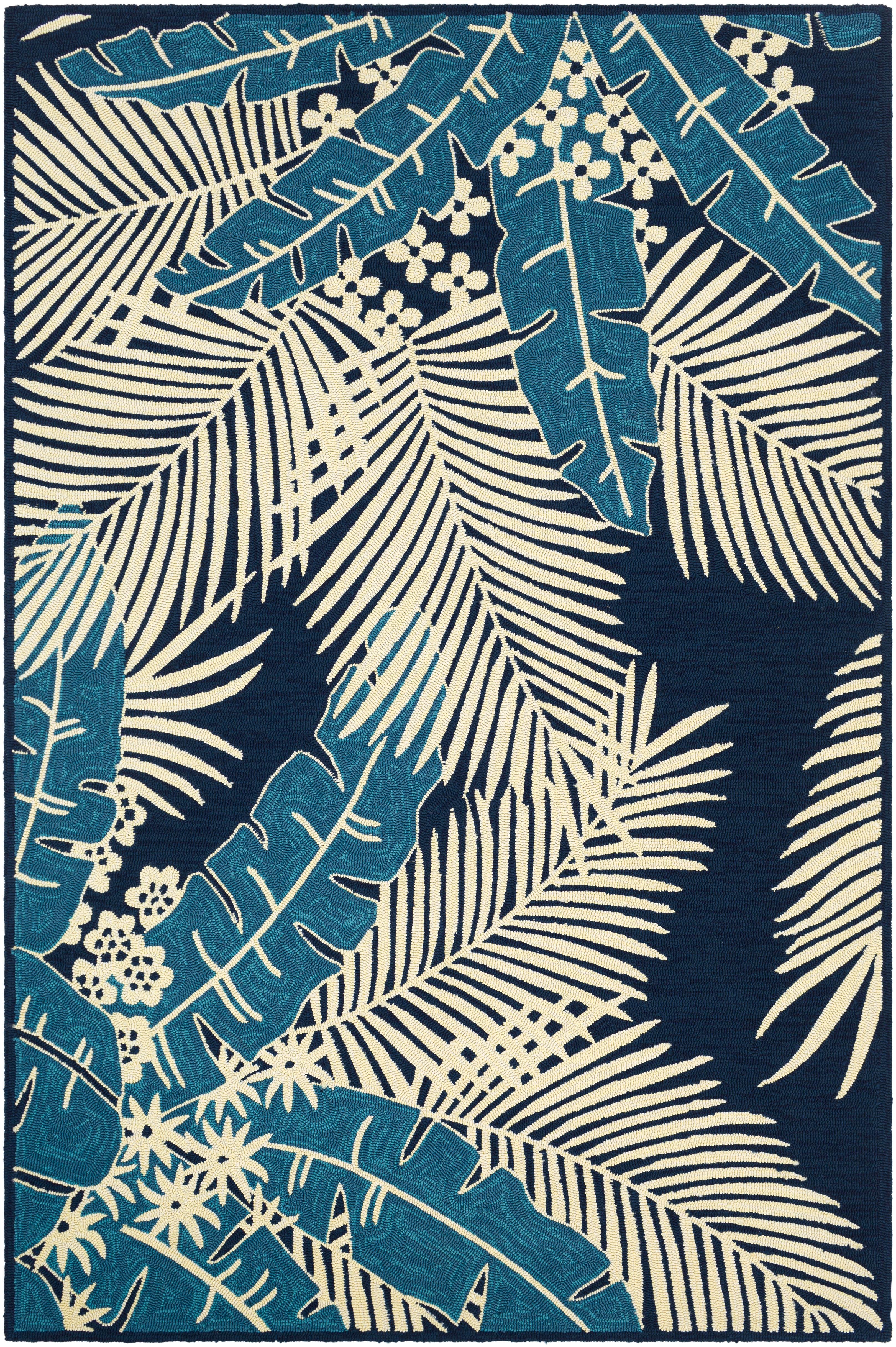 Rain Blue Outdoor 2' x 3' Handmade Rug - Image 0