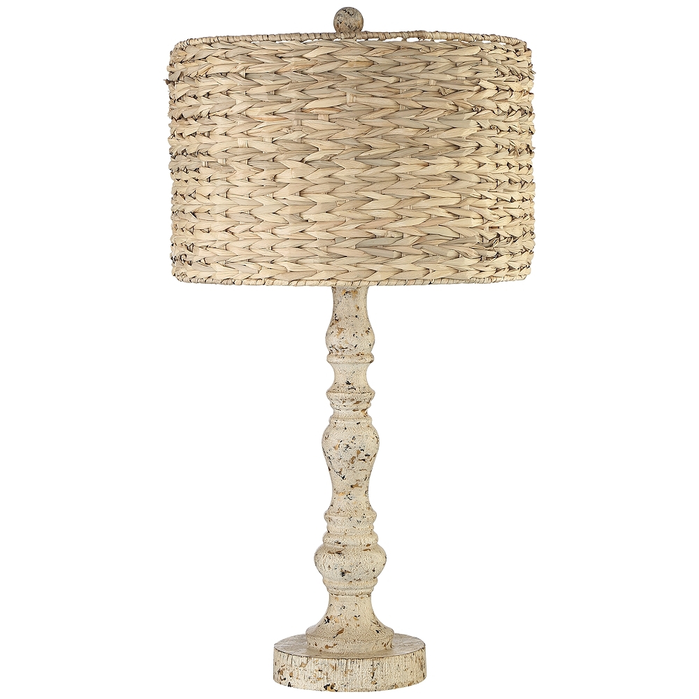 John Timberland Rattan 27 1/2" Distressed Candlestick Table Lamp - Image 0