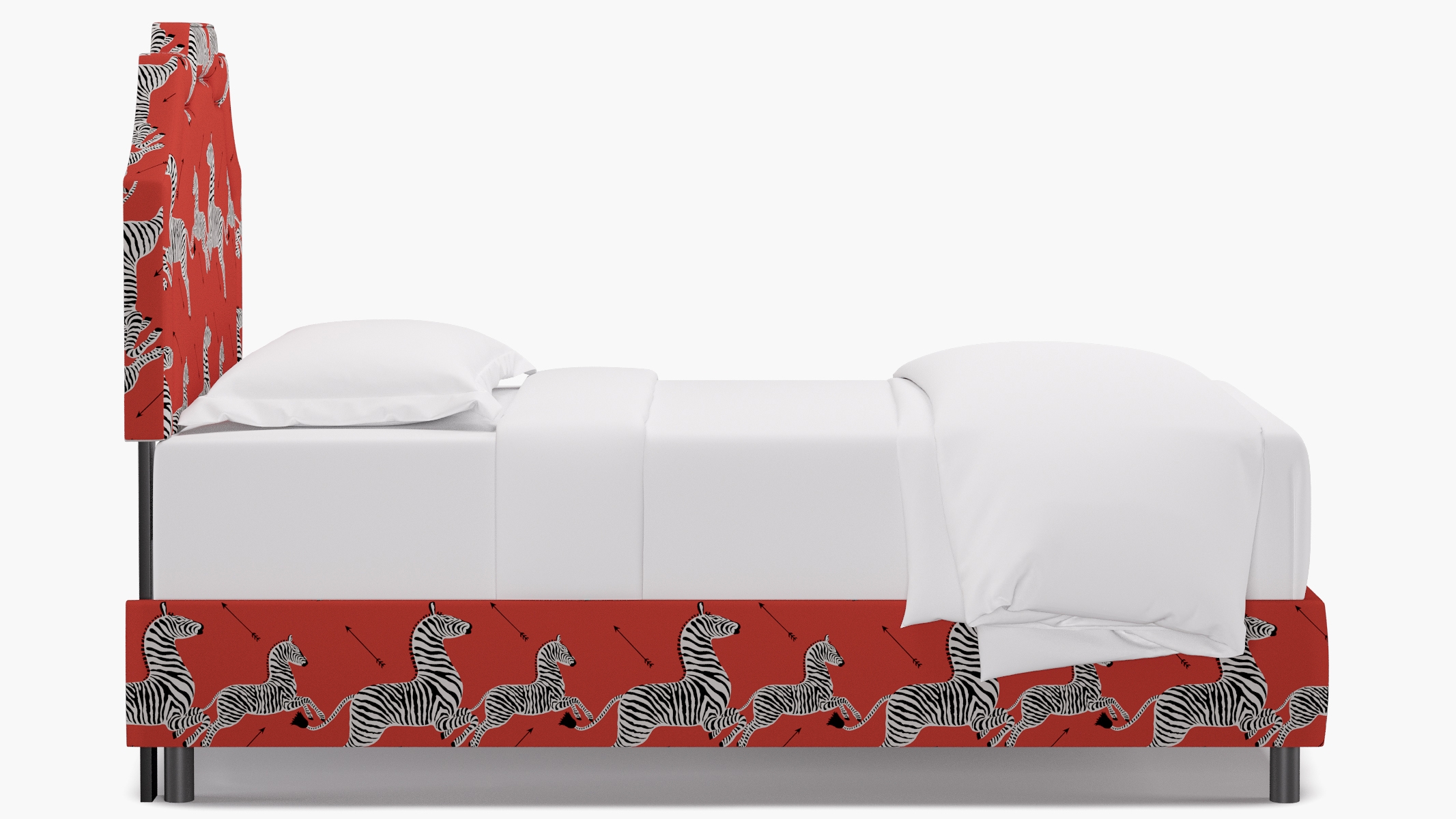 Art Deco Bed, Coral Zebra, Twin - Image 2