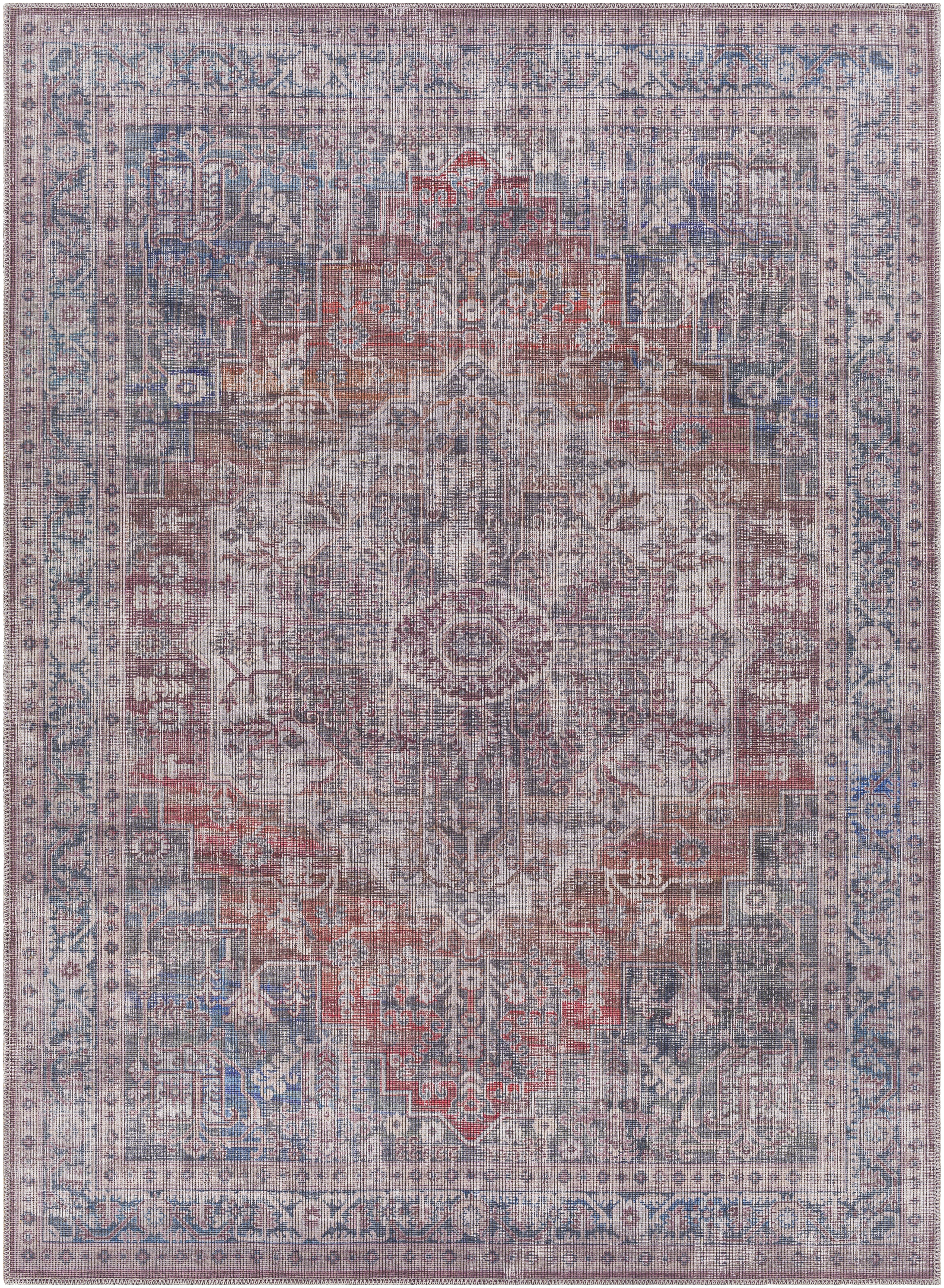 Farrell Blue Indoor 2'7" x 10' Machine Woven Rug - Image 0