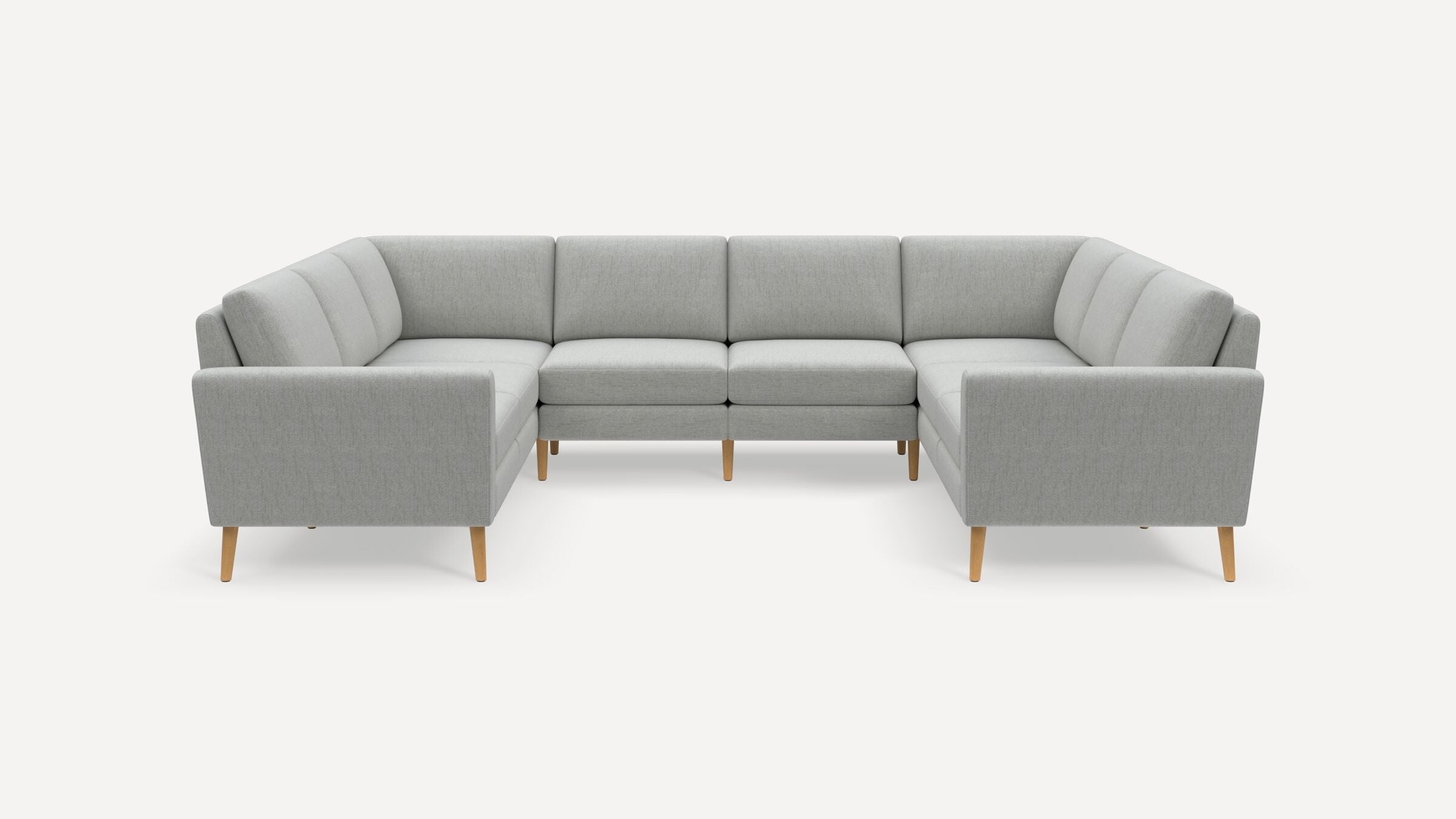 Nomad 8-Seat U Sectional - Crushed Gravel - Performance Chenille / Oak - Wood / Block - Image 0
