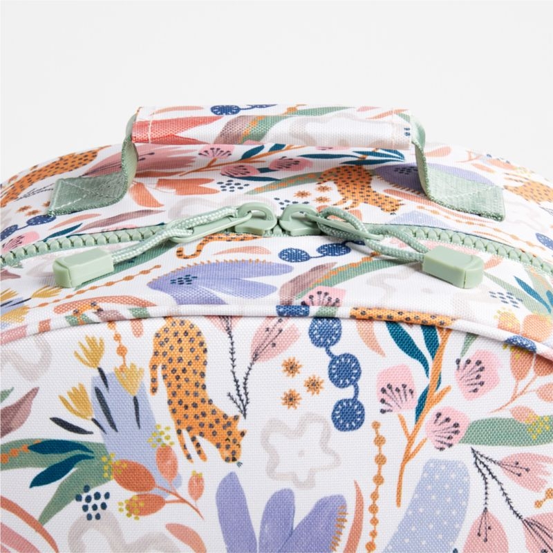 Dreamer Leopard Floral Large Kids Backpack with Side Pockets - Image 6