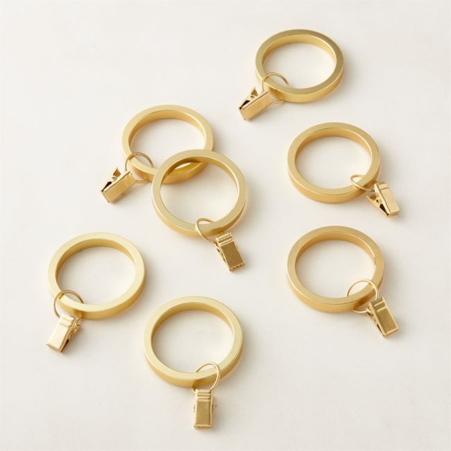 Brushed Brass Curtain Clips Set of 7 - Image 0