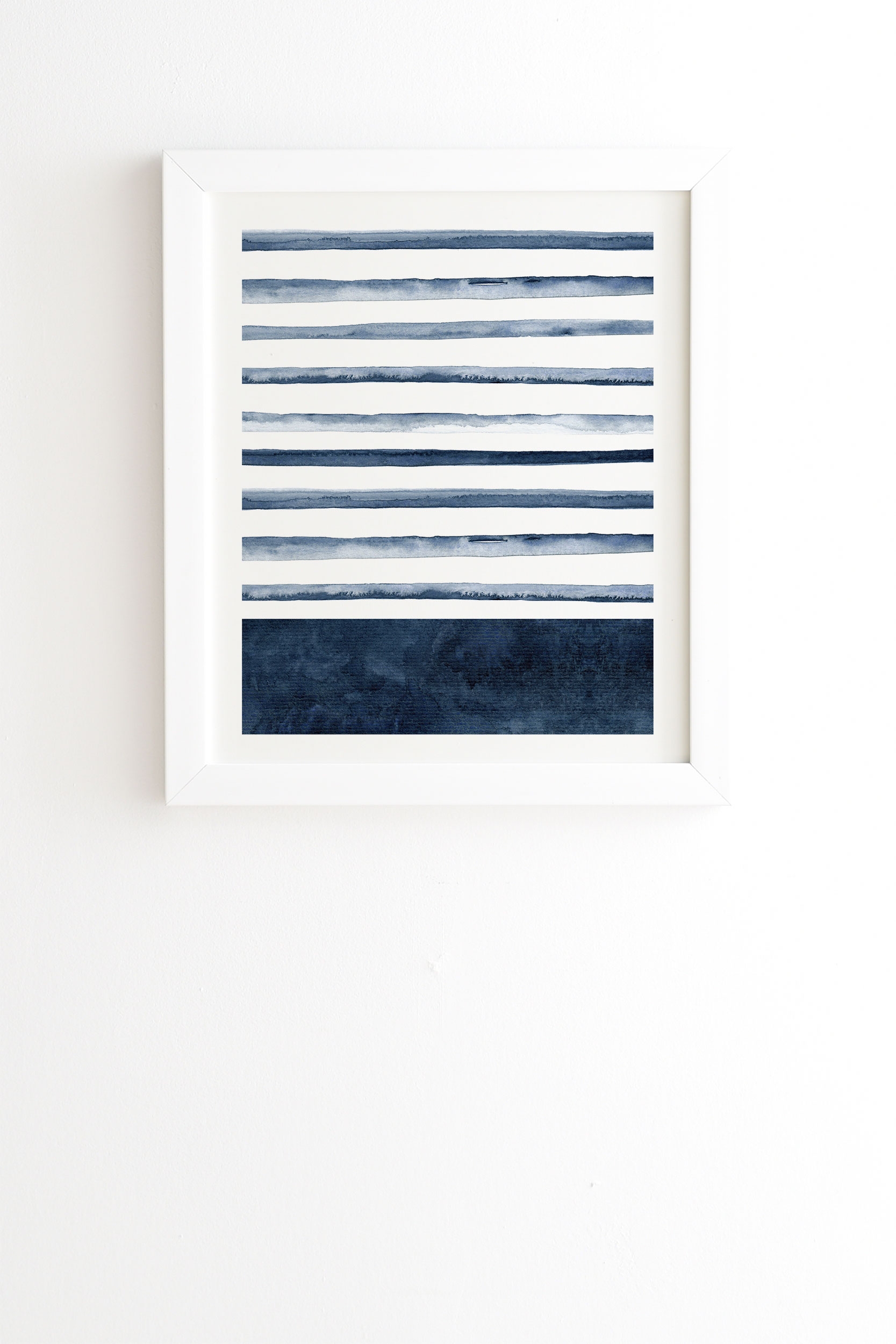 Stripes Watercolor Pattern by Kris Kivu - Framed Wall Art Basic White 19" x 22.4" - Image 0