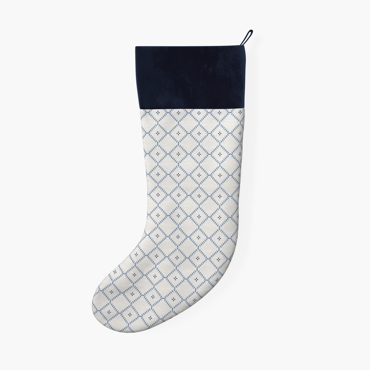 Printed Stocking, Delft Petite Lattice - Image 0