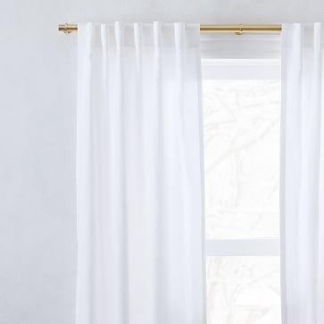 Custom Size Solid European Linen Curtain w/ Blackout , White, 24 wide x 24 long - Image 3