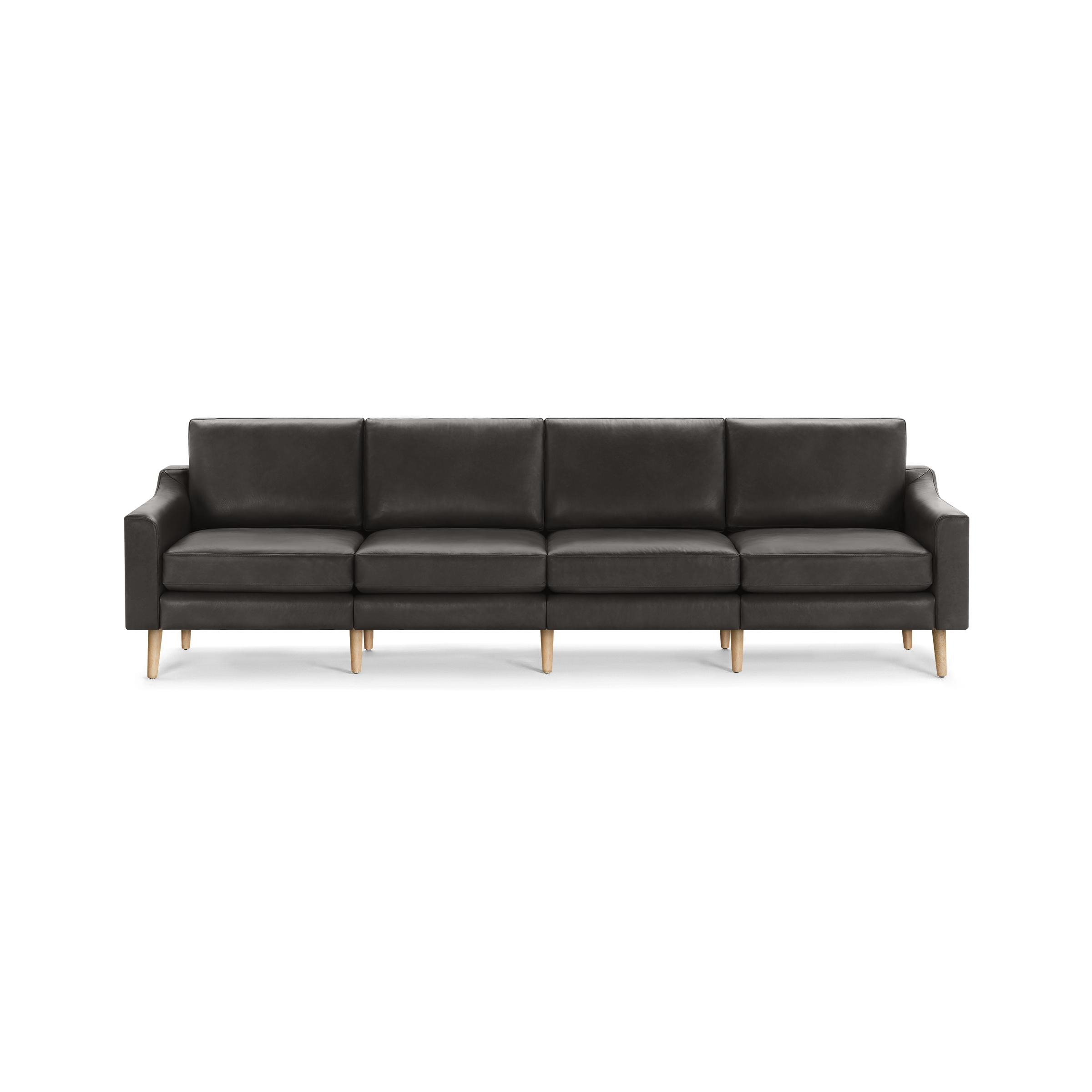 Nomad Leather King Sofa - Slate - Top Grain Leather / Oak - Wood / Slope - Image 0
