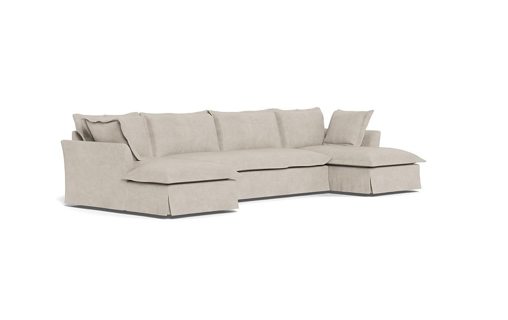 Skylar Slipcovered 3 Piece (4 Seat) U Chaise Sectional - Image 1