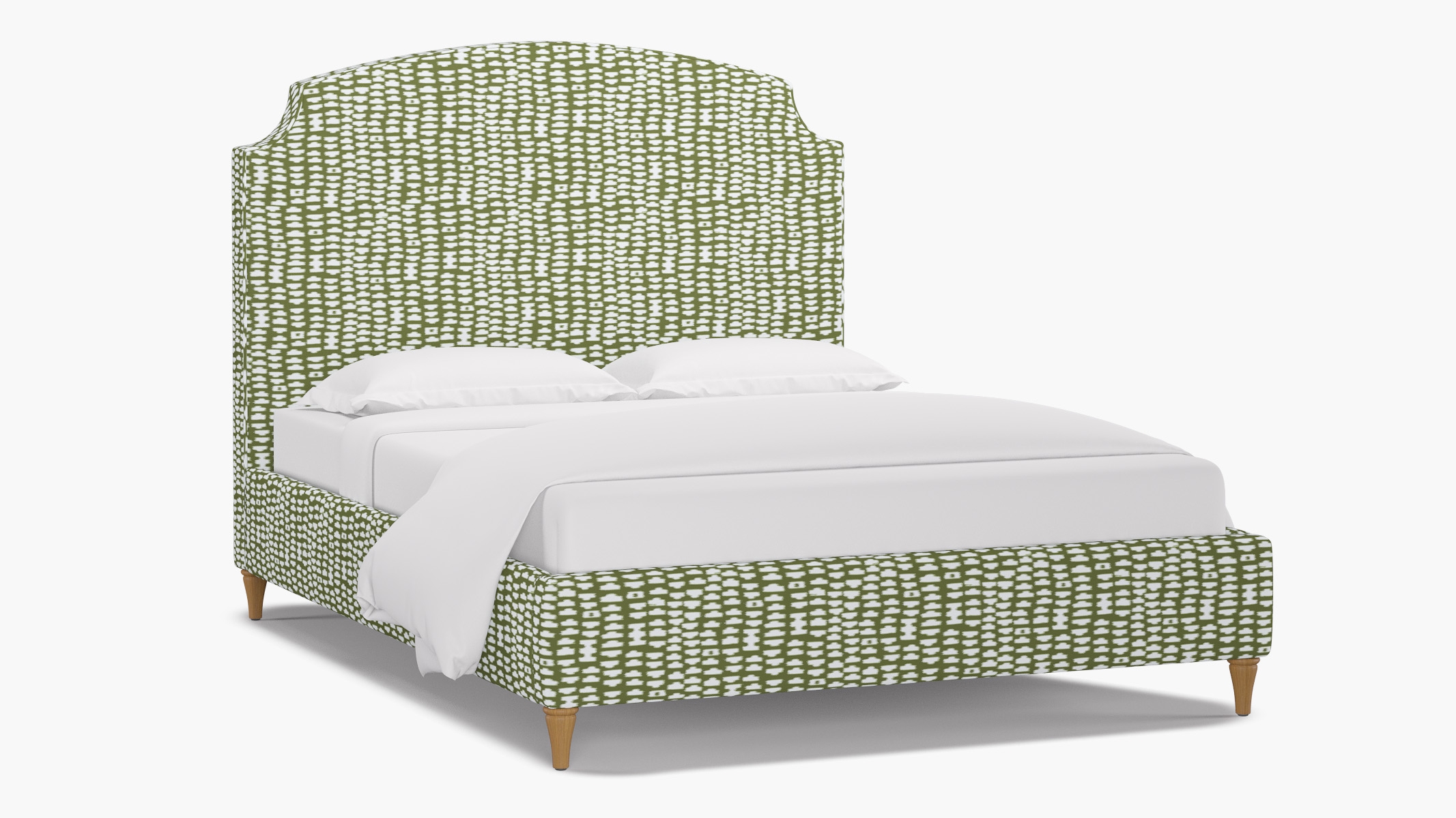 Cove Bed, Olive Odalisque, Natural Decorative Tapered Leg, Twin - Image 1