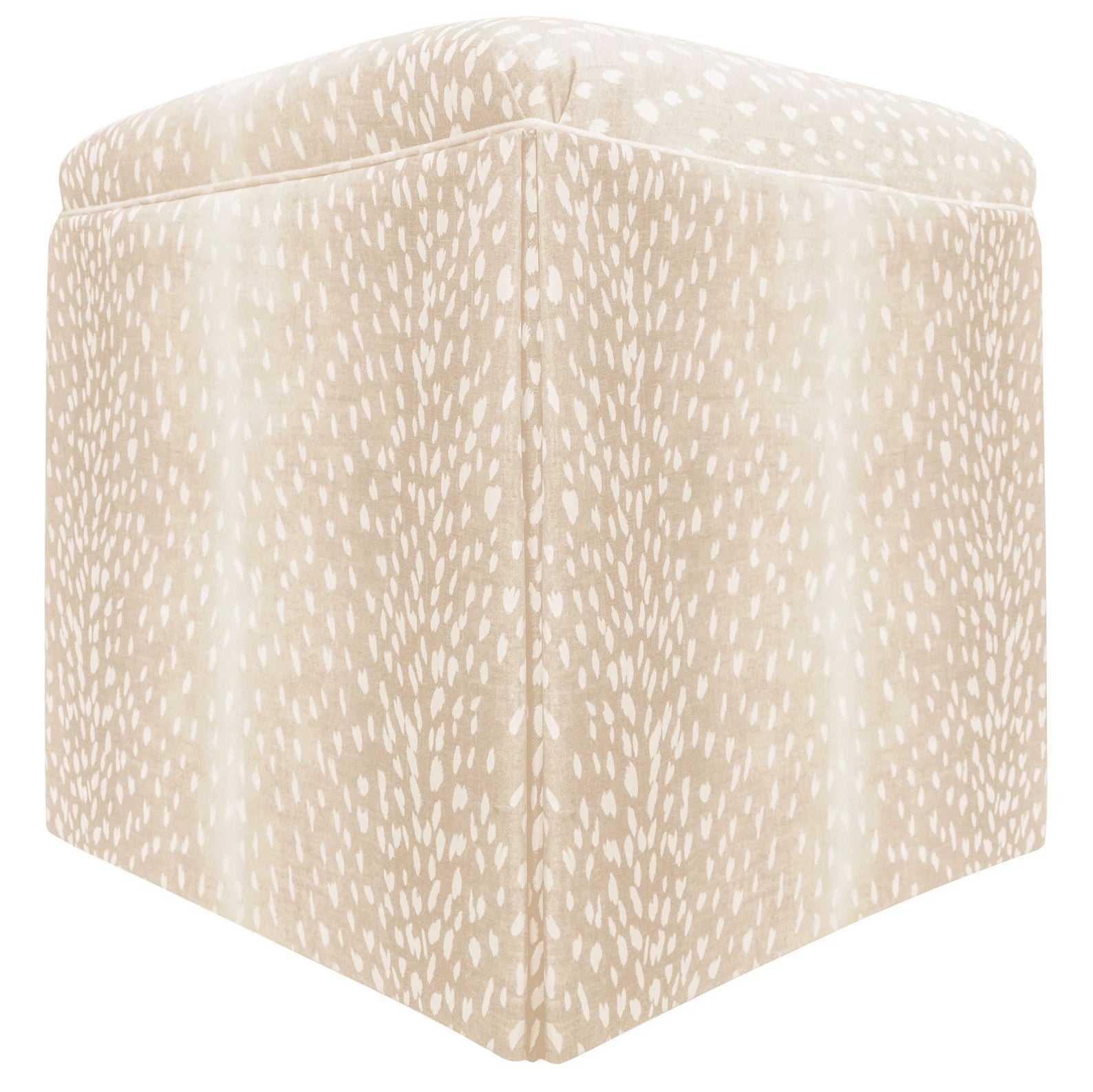 THE SKIRTED OTTOMAN :: ANTELOPE LINEN PRINT // CAMEO - BY THE YARD - Image 1