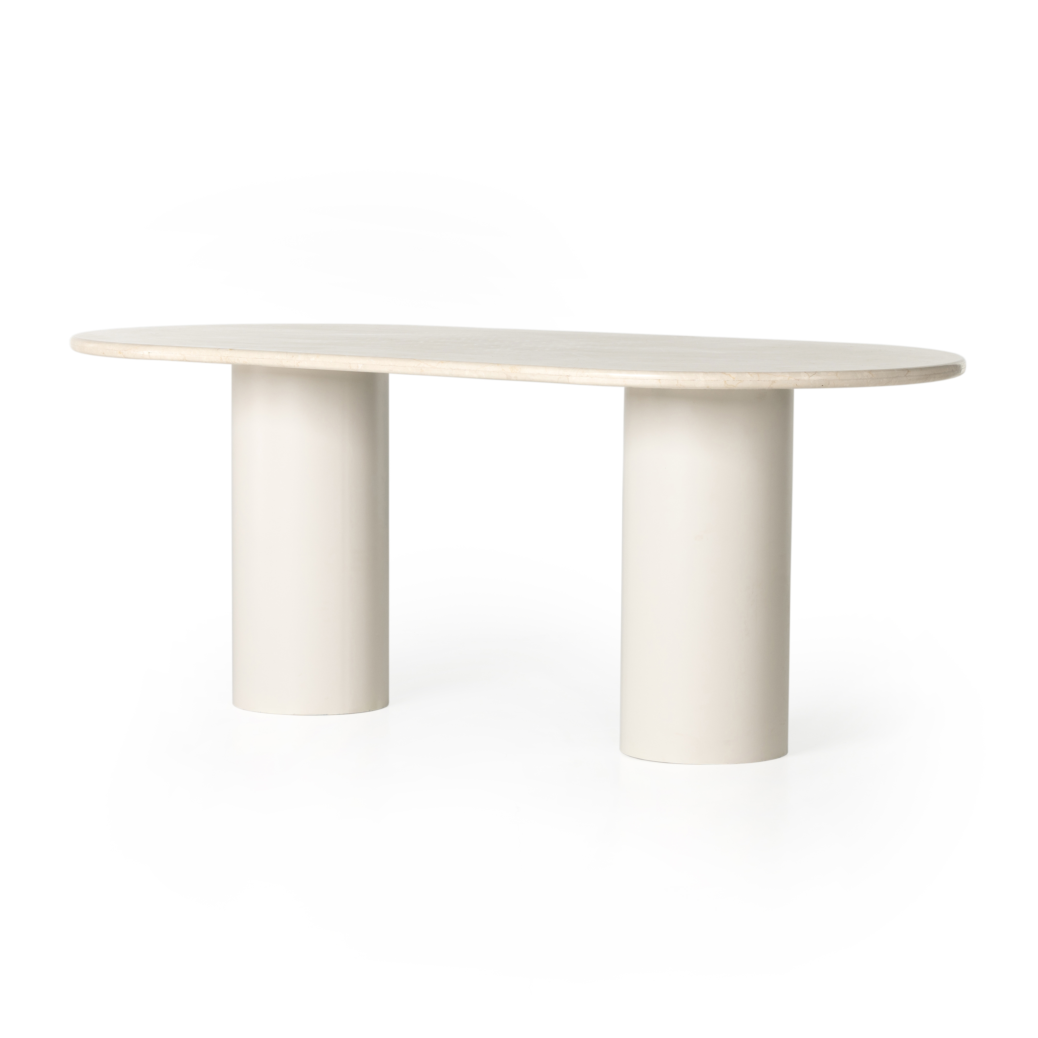 Belle Oval Dining Table-Cream Marble - Image 0