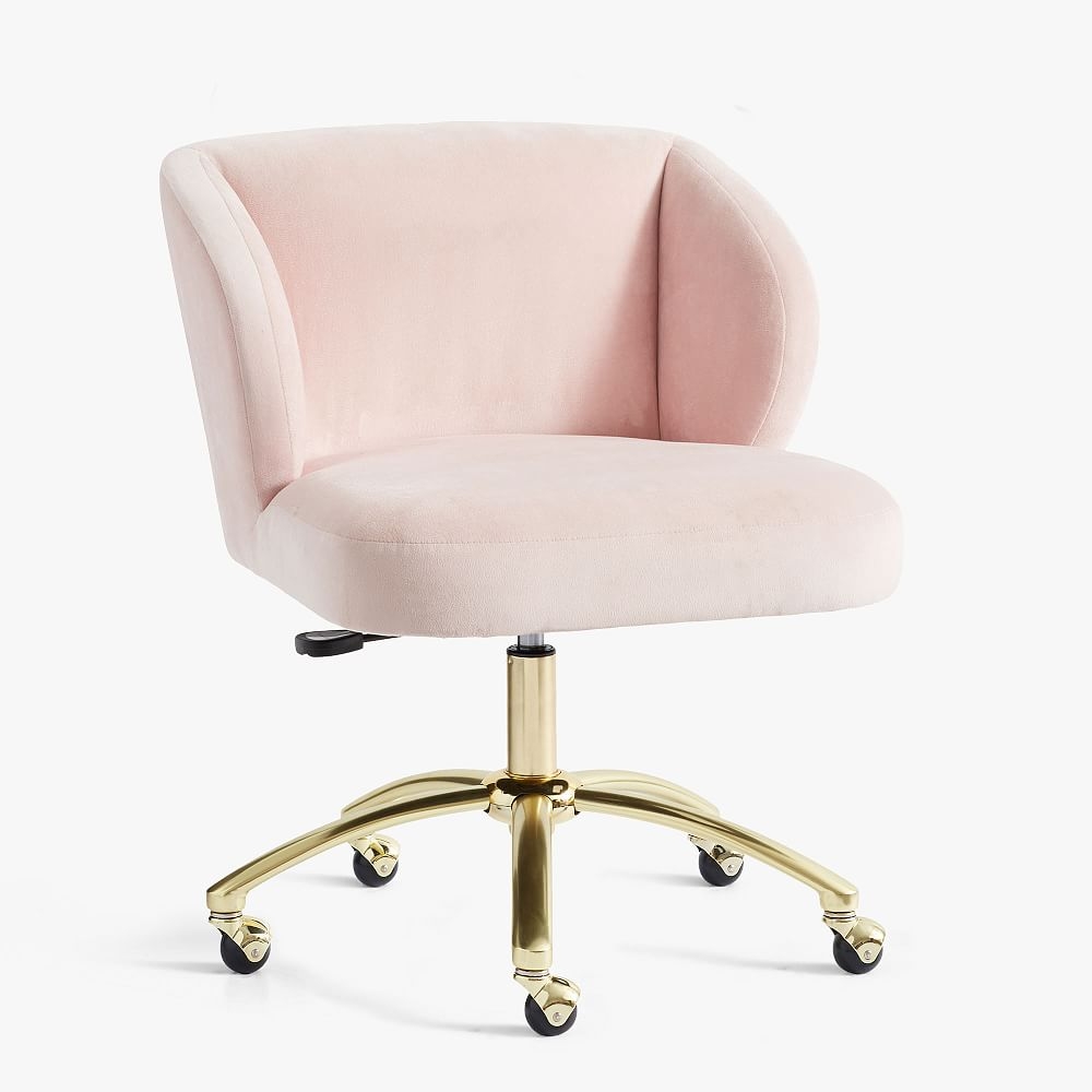 Performance Everyday Velvet Rose Wingback Swivel Desk Chair, In-Home Delivery - Image 0