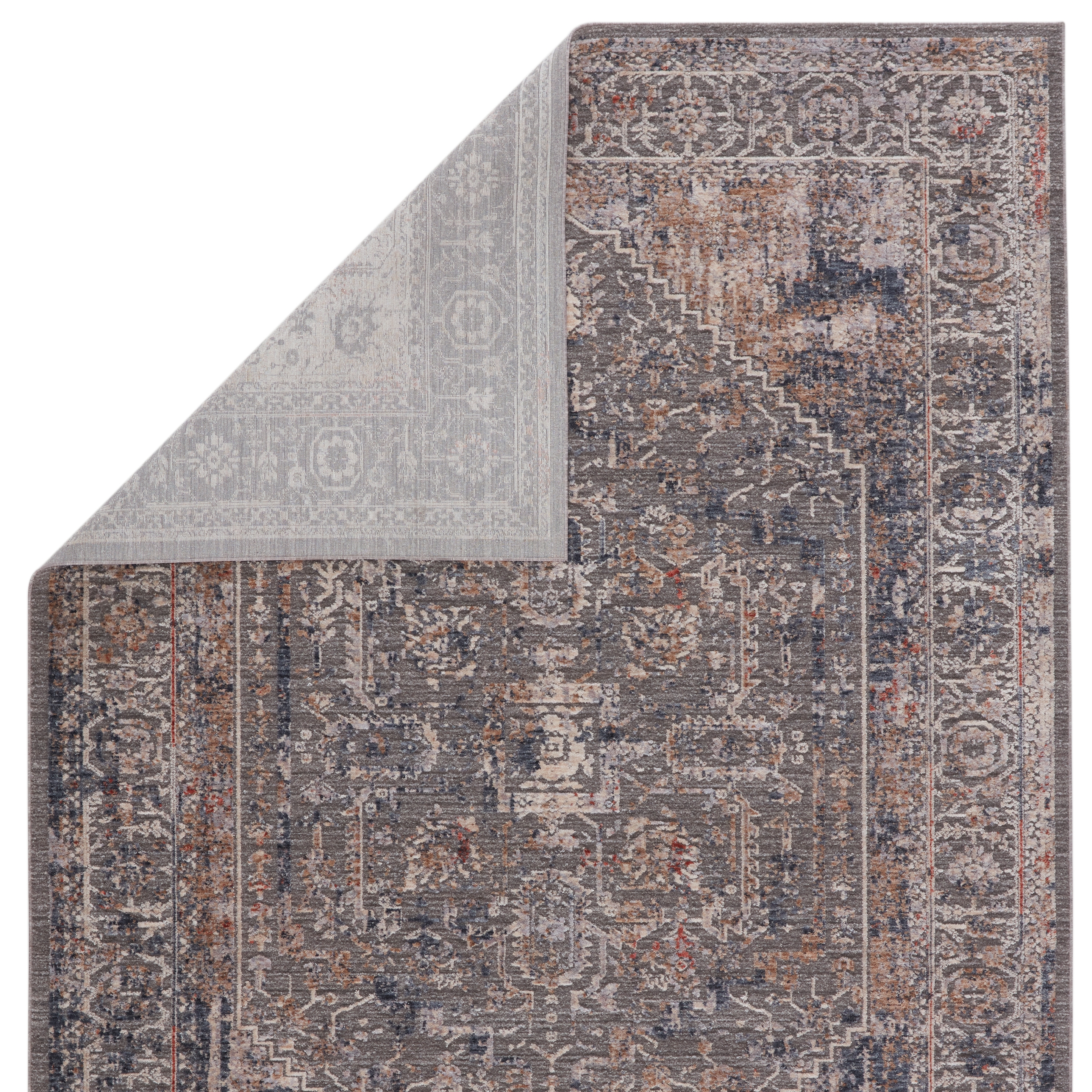 Valle Medallion Gray/ Cream Area Rug (7'6"X9'6") - Image 2
