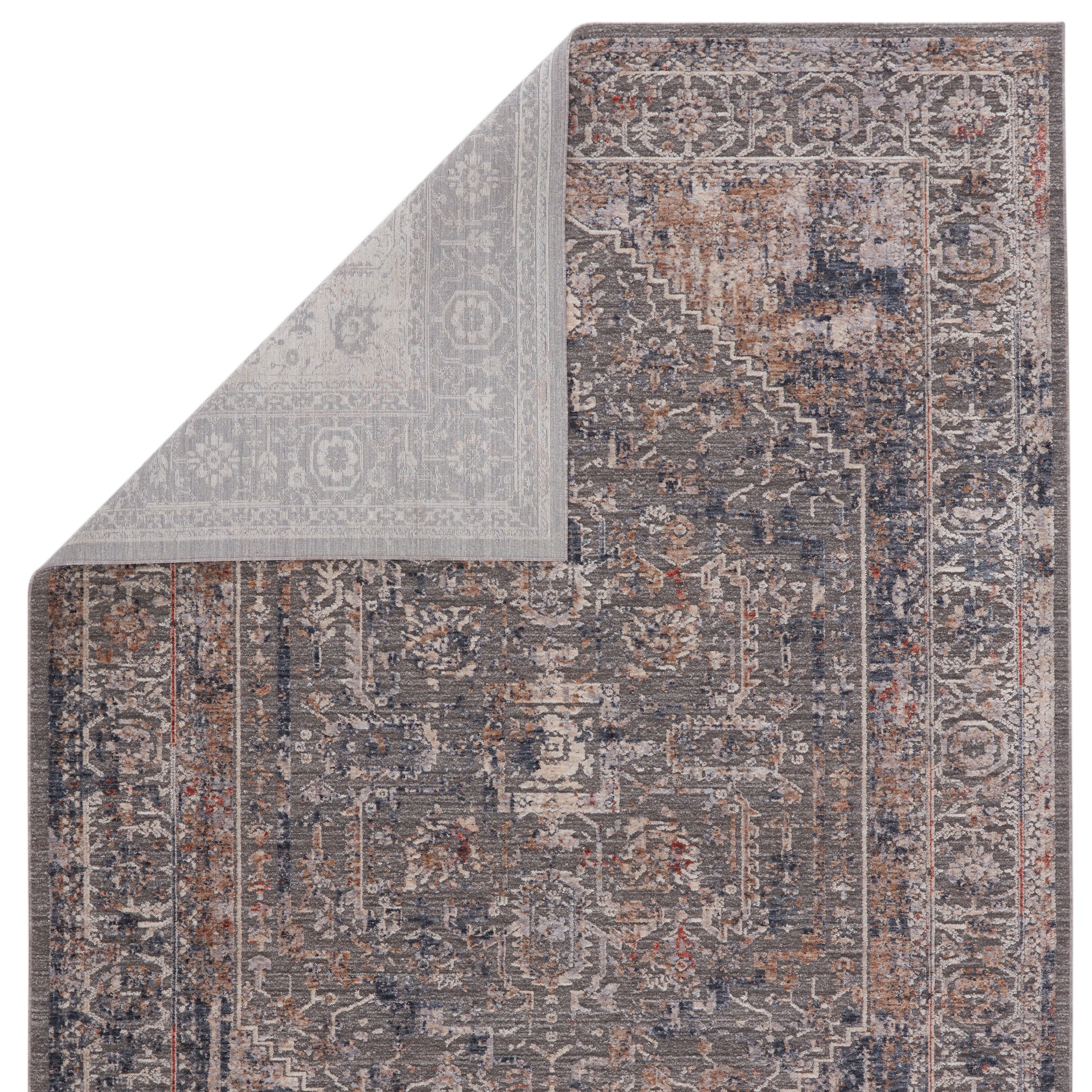 Valle Medallion Gray/ Cream Runner Rug (2'6"X8') - Image 2