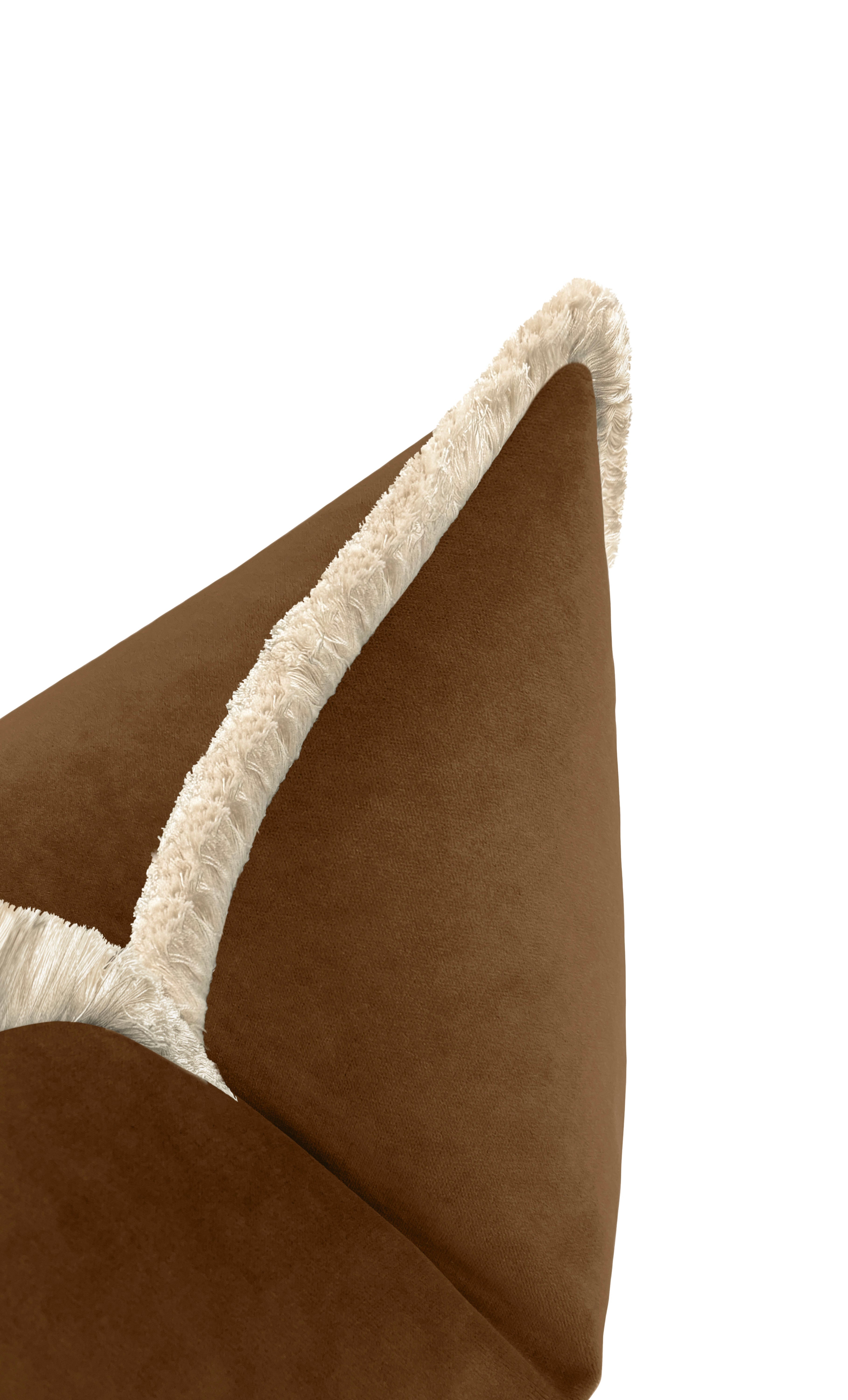 SOCIETY VELVET // SABLE + FRINGE - Sample 4" X 4" / Natural Fringe - Image 4