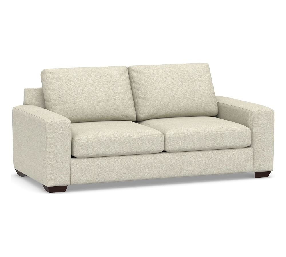 Big Sur Square Arm Upholstered Sofa 82", Down Blend Wrapped Cushions, Performance Heathered Basketweave Alabaster White - Image 0