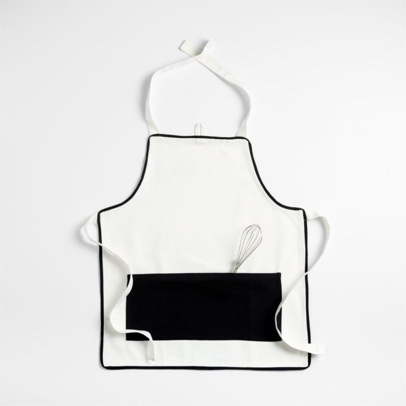 Black and White Kids Chef Apron - Image 2
