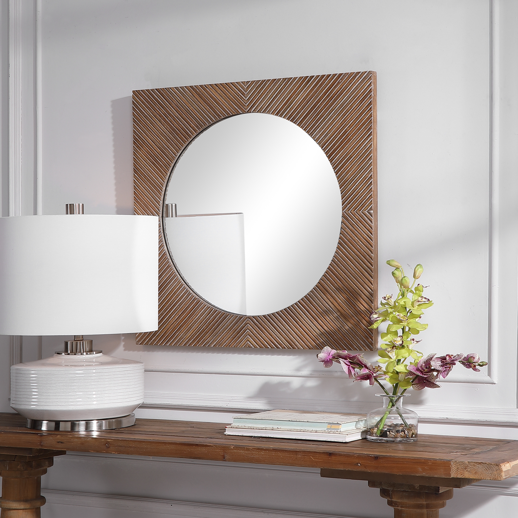 Uma Wooden Square Mirror - Image 2