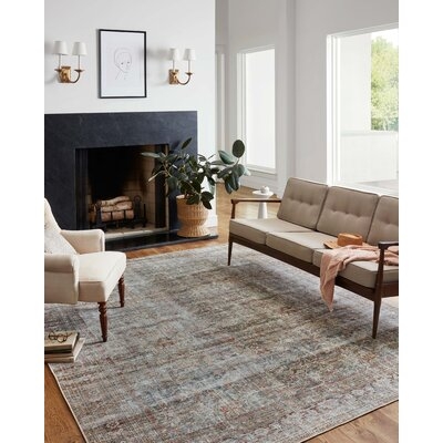Jules Oriental Lagoon/Brick Area Rug - Image 0