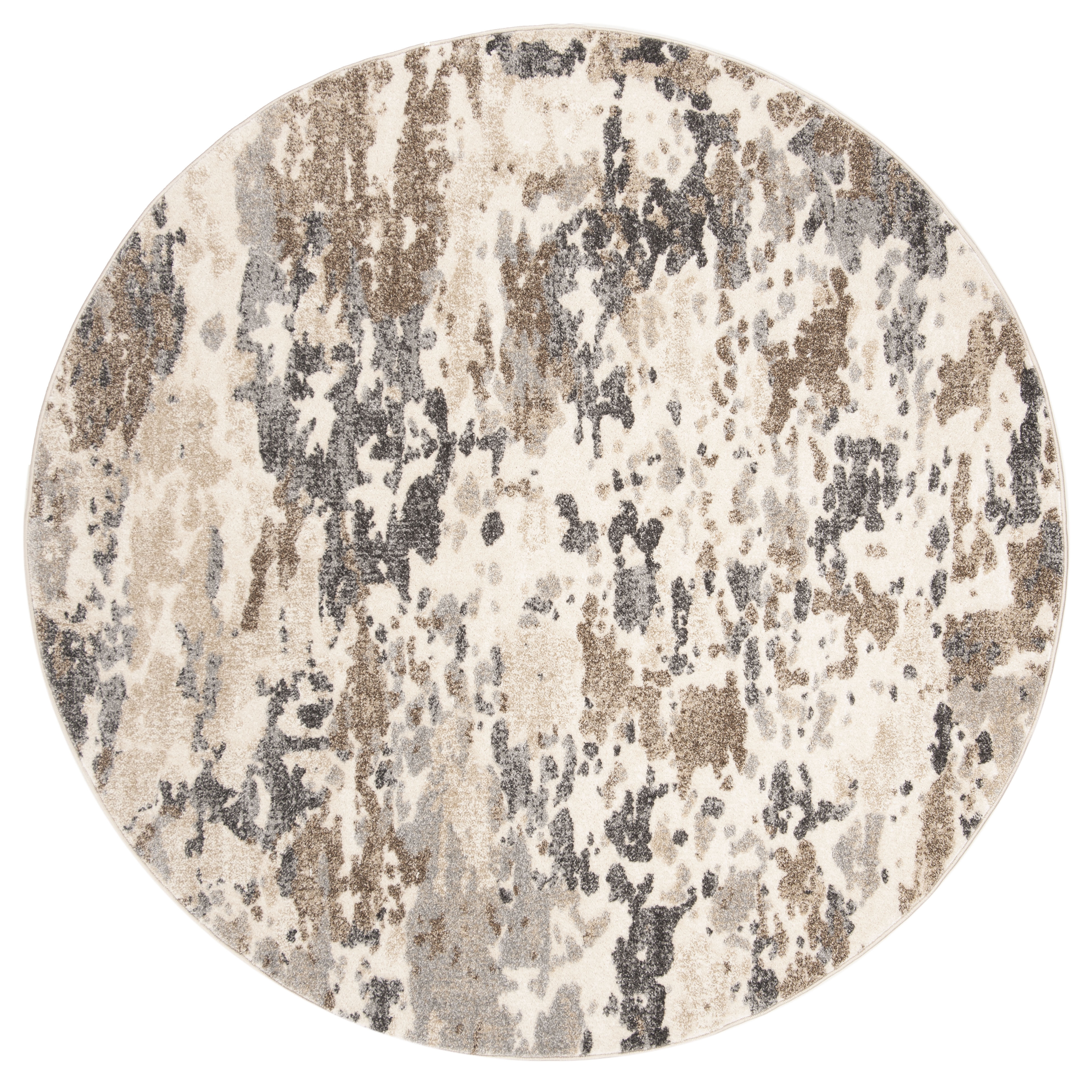 Arlo Home Woven Area Rug, SPR123A, Taupe/Ivory,  6' 7" X 6' 7" Round - Image 0