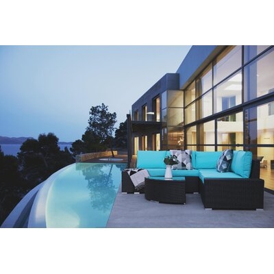 Patio 6 Piece Rattan Sectional Seating Group With Cushions - Image 0