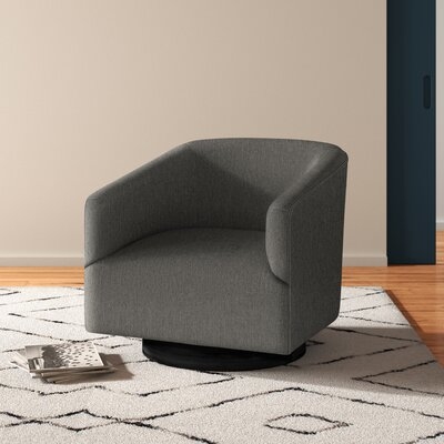 Donovan Upholstered Swivel Barrel Chair - Image 0