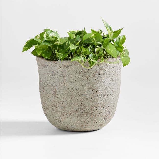Cavo Warm Grey Textured Indoor/Outdoor Planter 16.5"x14" - Image 0