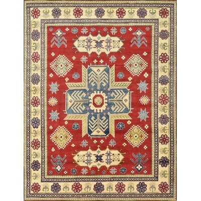 One-of-a-Kind Gabryl Hand-Knotted 8'6" x 11' Wool Area Rug in Red - Image 0