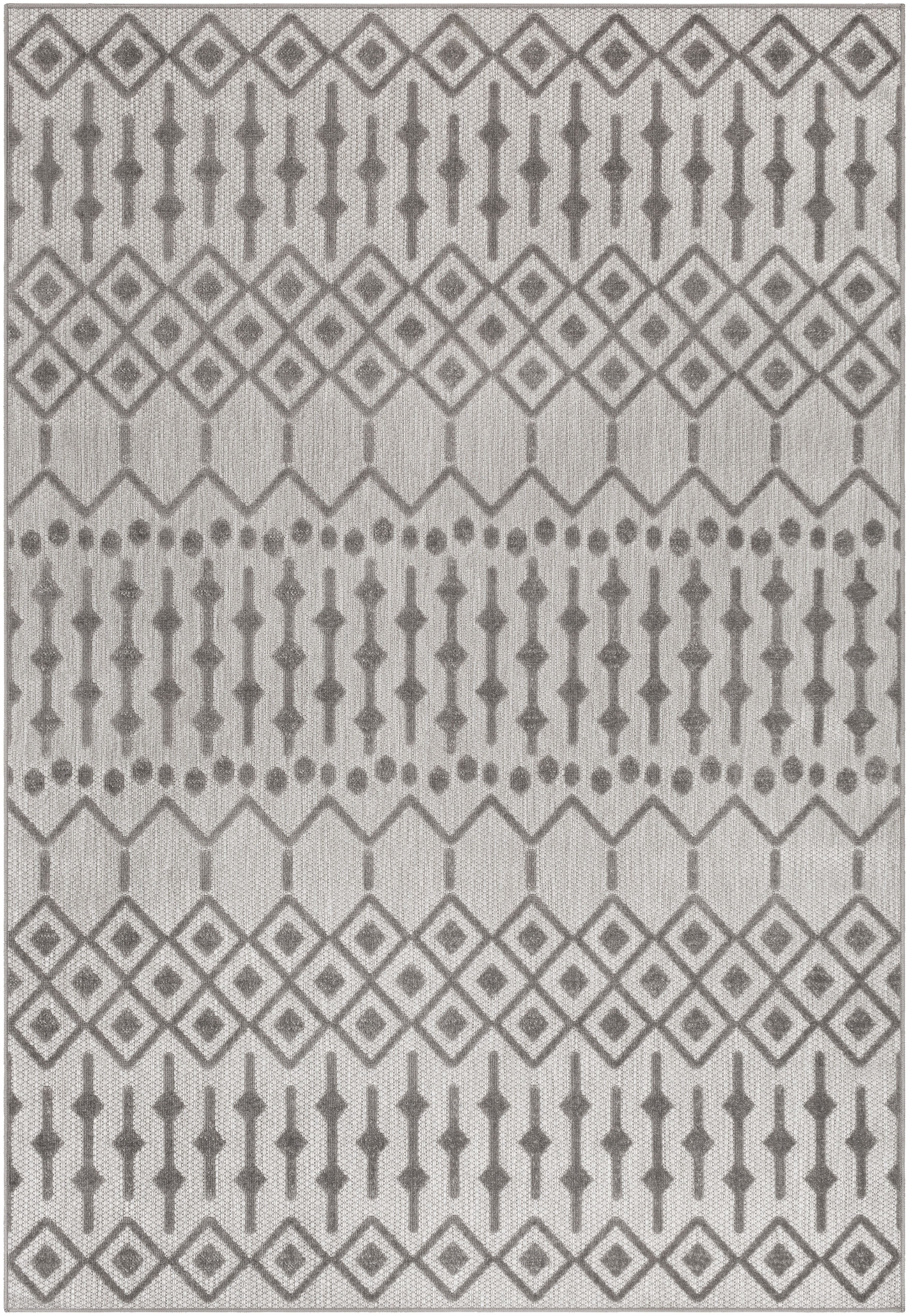 Big Sur Gray Outdoor 5'3" x 7'3" Machine Woven Rug - Image 0