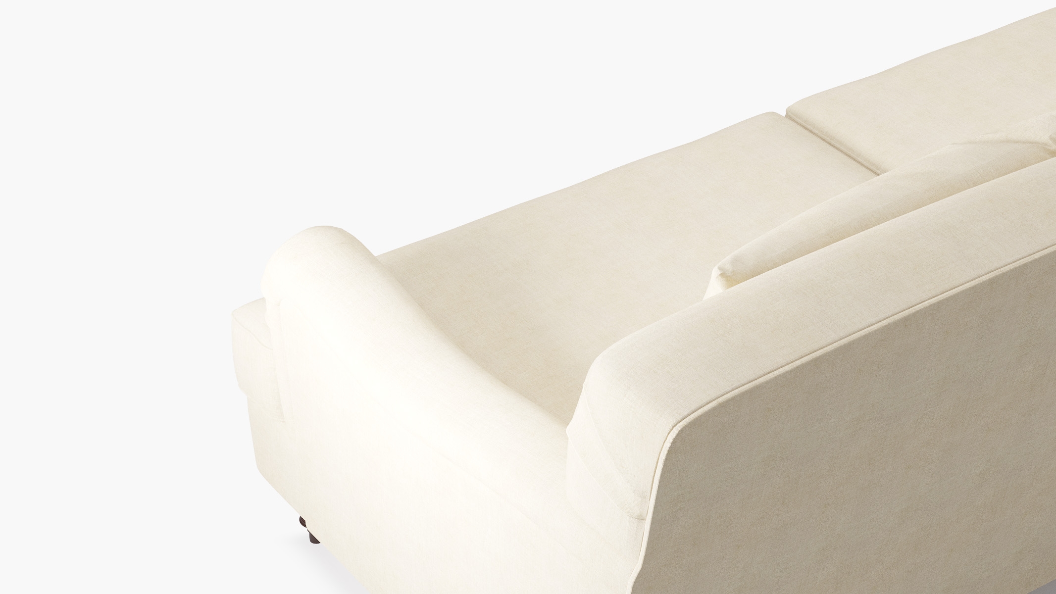 English Roll Arm Sofa, Talc Everyday Linen, Walnut - Image 4