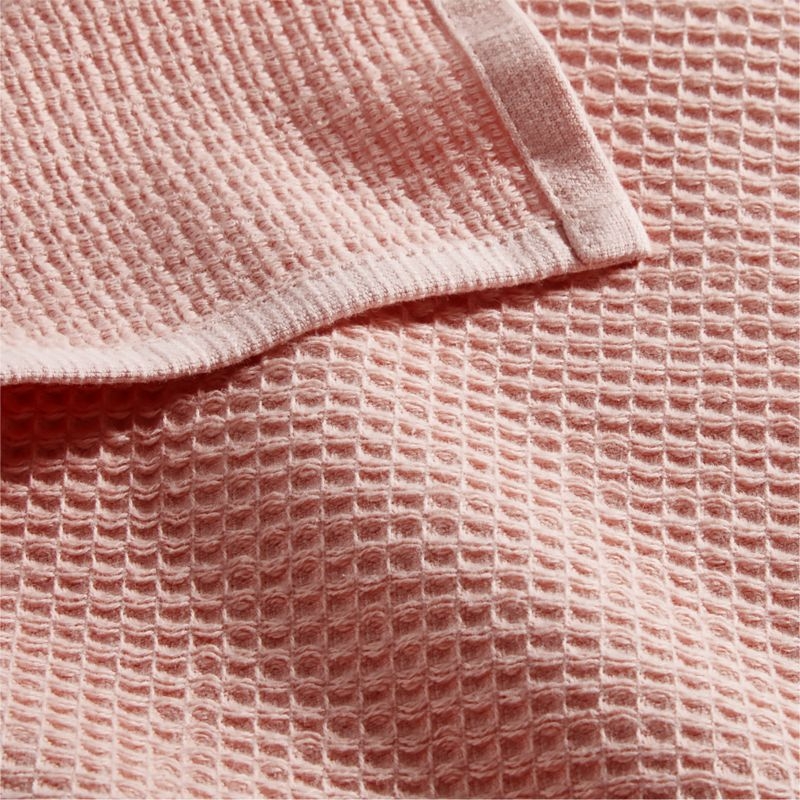 Pink 100% Organic Cotton Waffle Hand Towel - Image 1