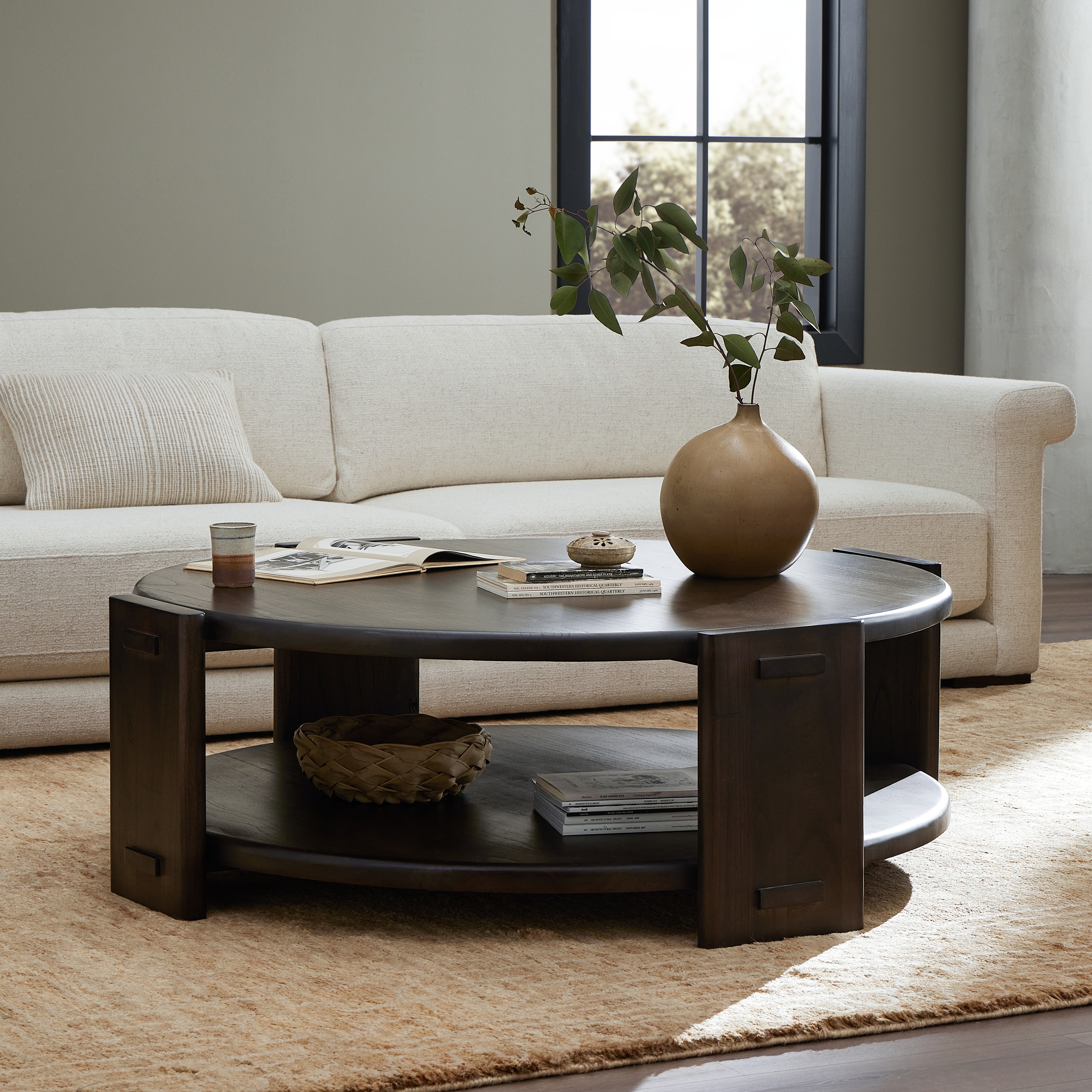 Two Tier Coffee Table - Matte Brown Neem - Image 11