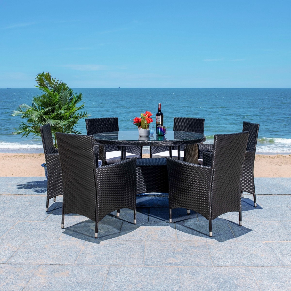 Challe Dining Set - Black/White - Safavieh - Image 8