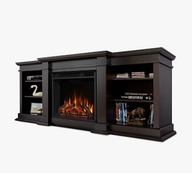 Reedley Electric Fireplace Media Cabinet, Dark Walnut - Image 3