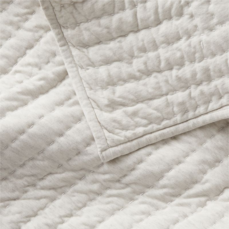 Cozysoft Organic Cotton Jersey Heathered Ivory Full/Queen Quilt - Image 1
