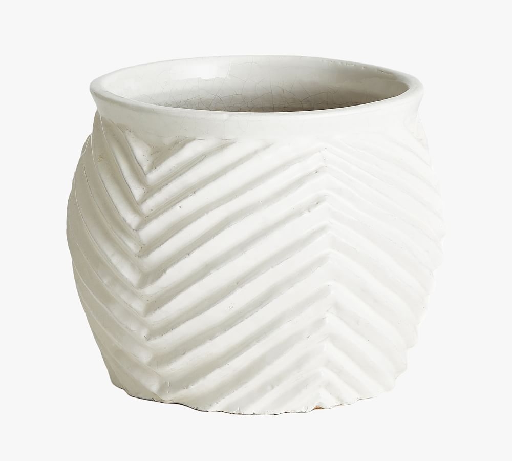 Molise Ceramic Cachepot, White - Image 0