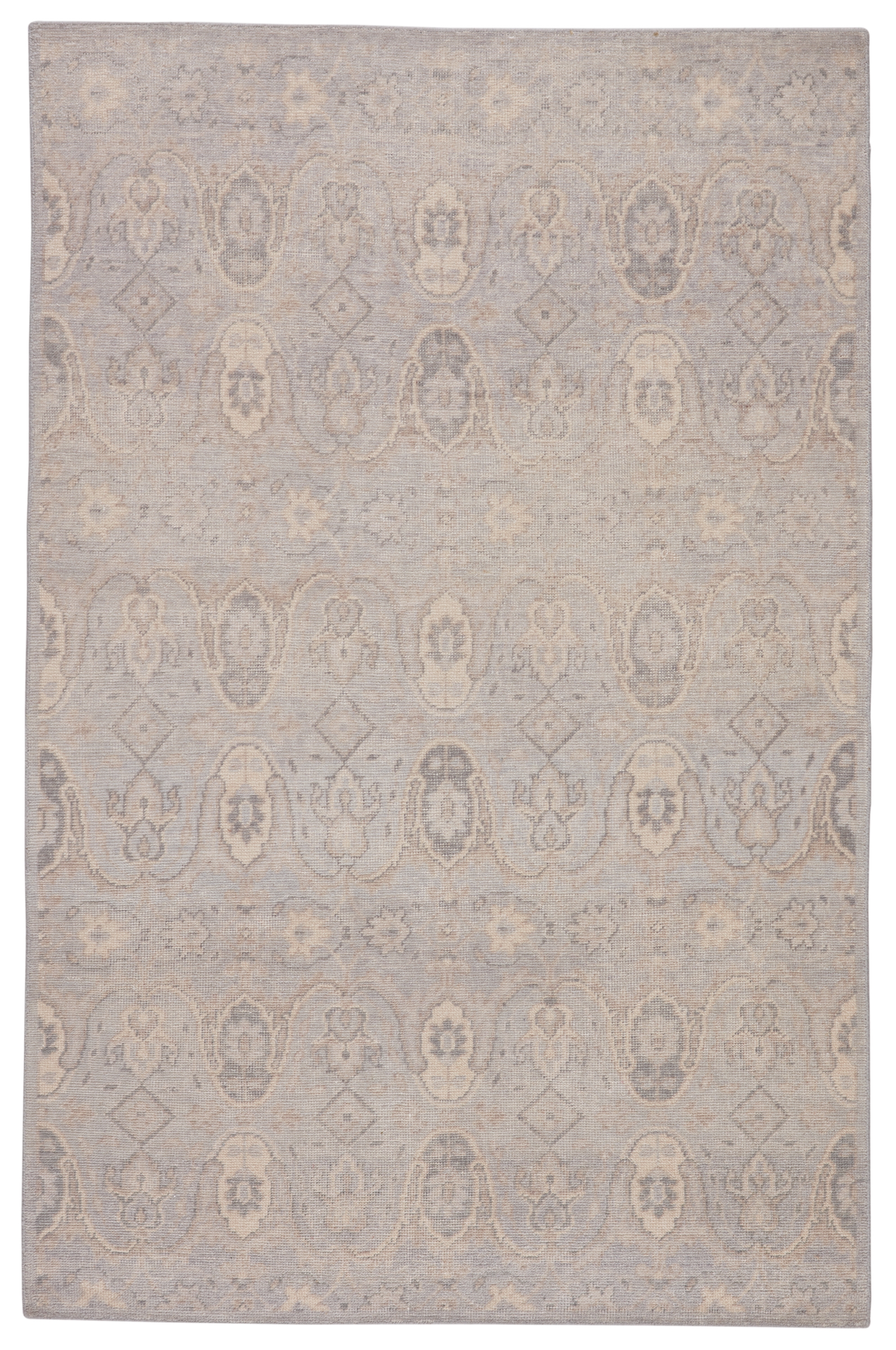Williamsburg Hand-Knotted Trellis Gray/ Beige Area Rug (6'X9') - Image 0