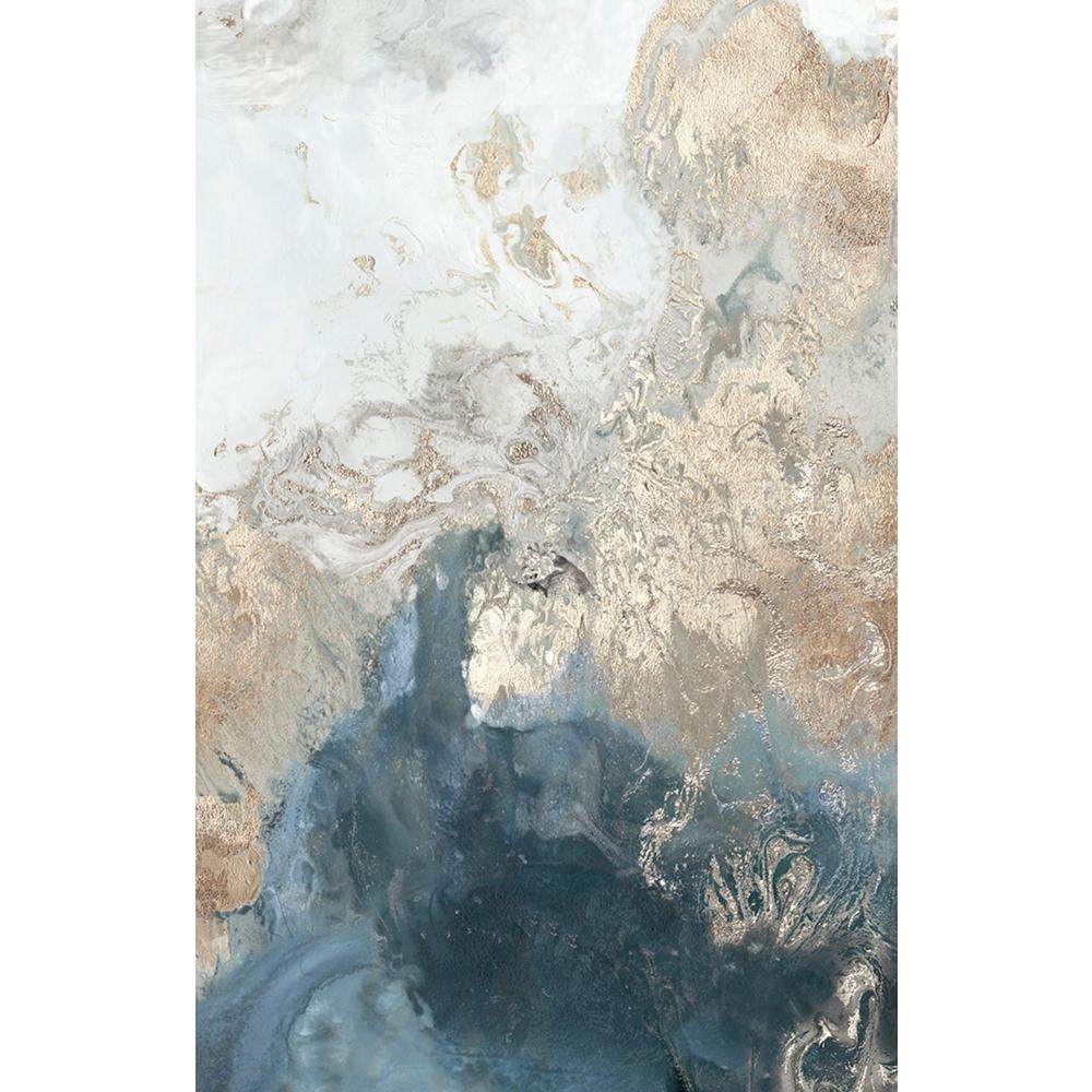 GIANT ART 48 in. x 72 in. "Ocean Splash II Indigo Version" by PI Studio Wall Art, blue - gold - Image 0