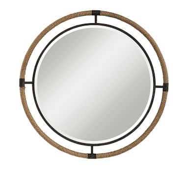 Starrett Round Mirror, Natural/Black, 36" - Image 2