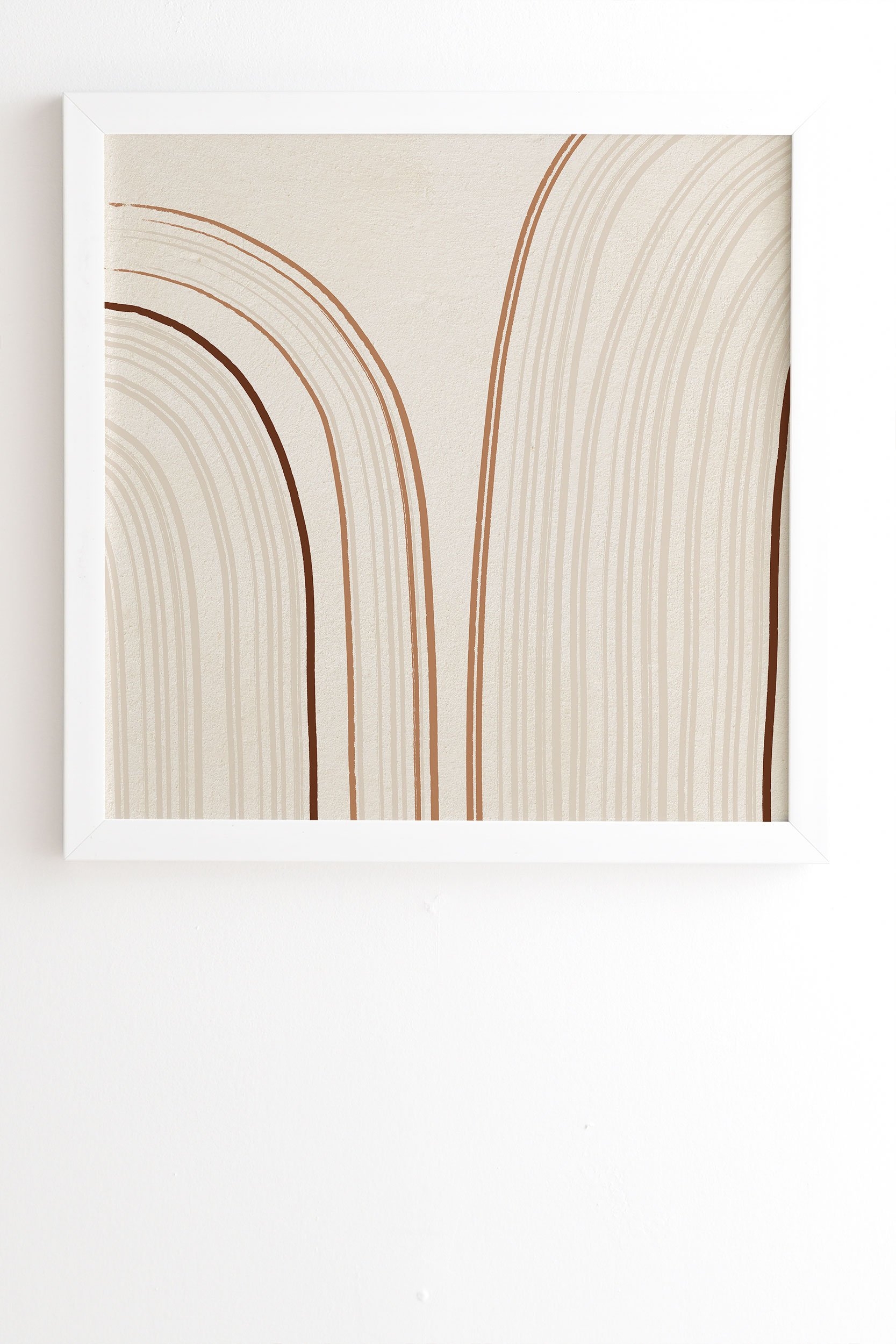 Iveta Abolina Mid Century Line Art IX White Framed Wall Art - 19" x 22.4" - Image 1