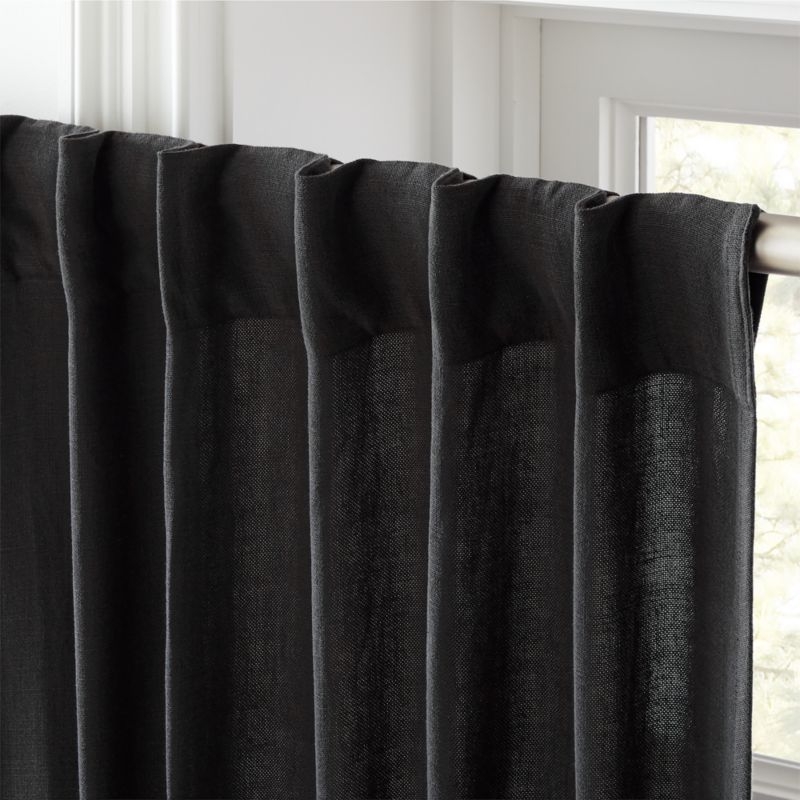 Heavyweight Charcoal Linen Curtain Panel 48"x84" - Image 2