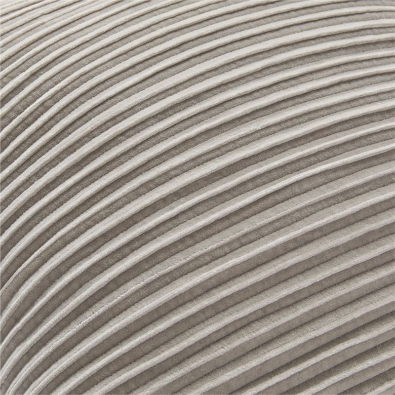 Paola Pleated Warm Grey Velvet Throw Pillow Cover 20''x20" - Image 1
