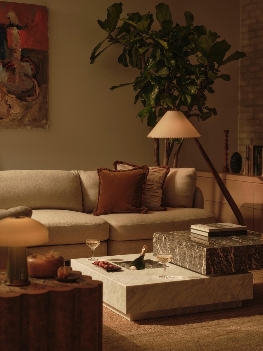 Odell Sectional Sofa, Corner Sofa, Textured Linen, US - Image 0