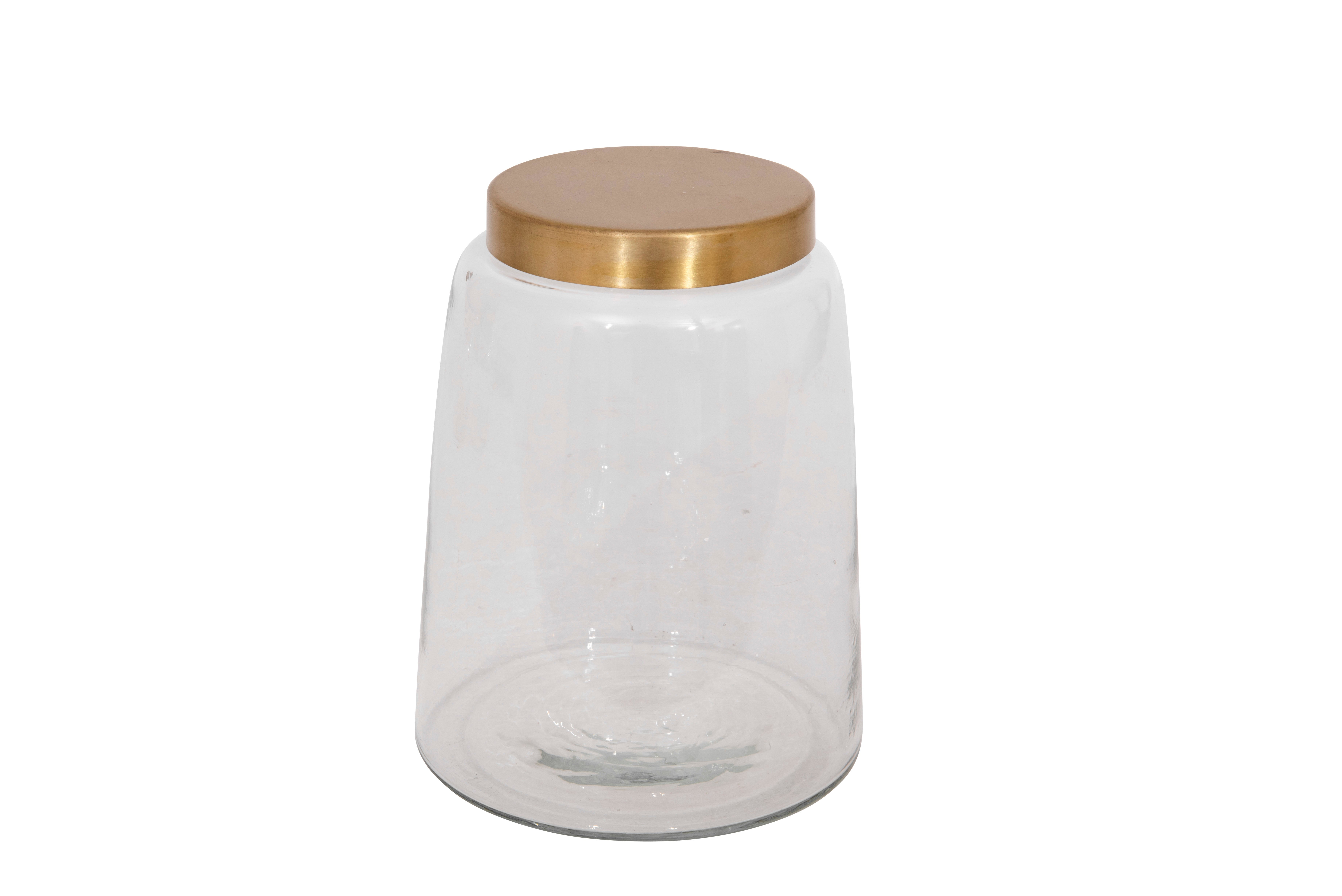 Round Glass Jars with Brass Finish Lids (Set of 3 Sizes) - Image 3