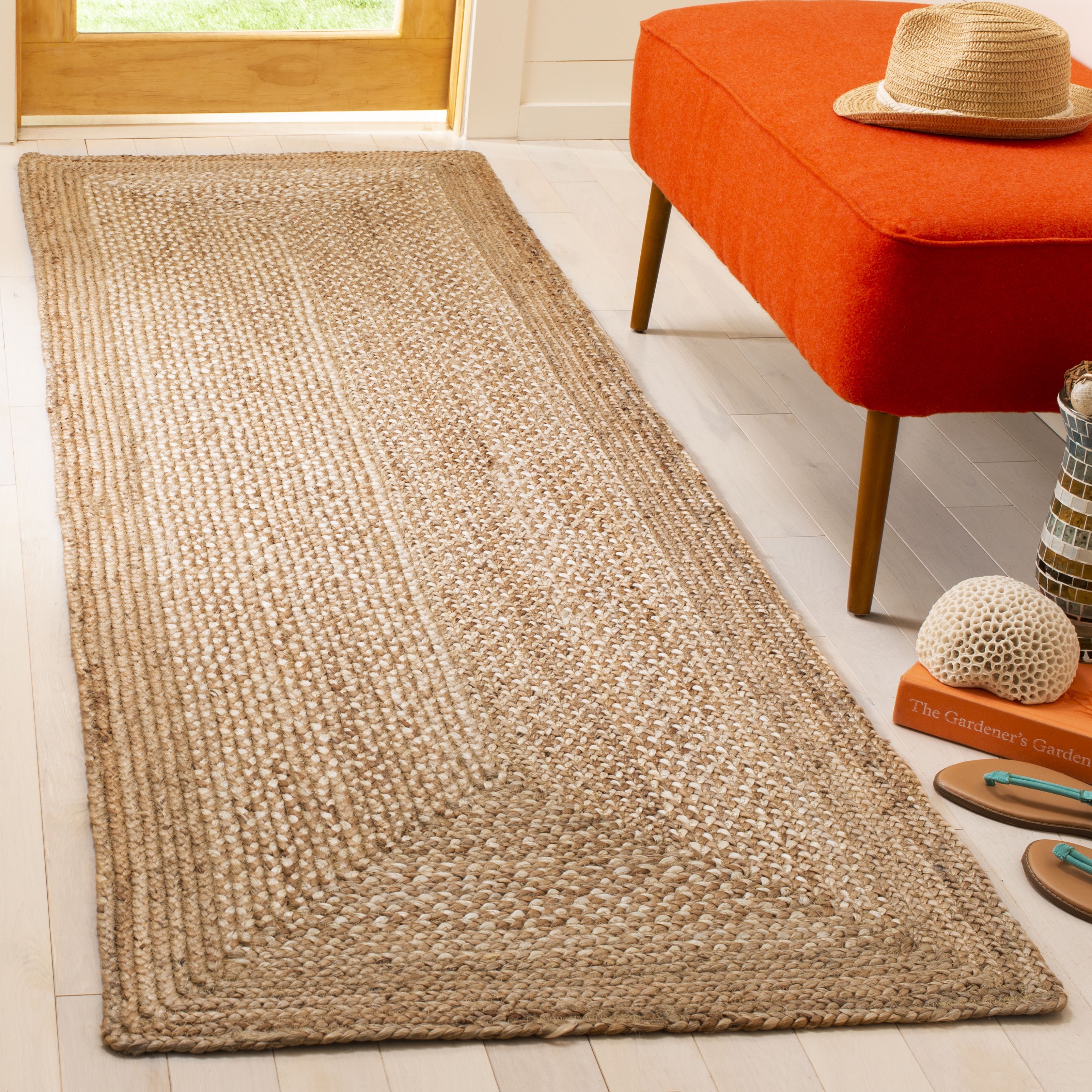 Arlo Home Hand Woven Area Rug, NF885B, Natural/Ivory,  2' 6" X 8' - Image 1