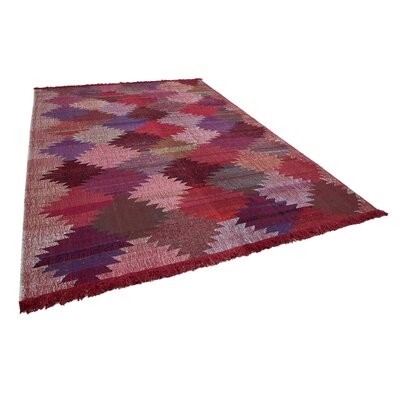 One-of-a-Kind Jacoy Hand-Knotted 2010s 8' x 11'5" Area Rug in Red/Purple - Image 0