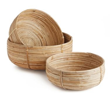 Cane Rattan Basket Set of 3, Rectangle - Image 2