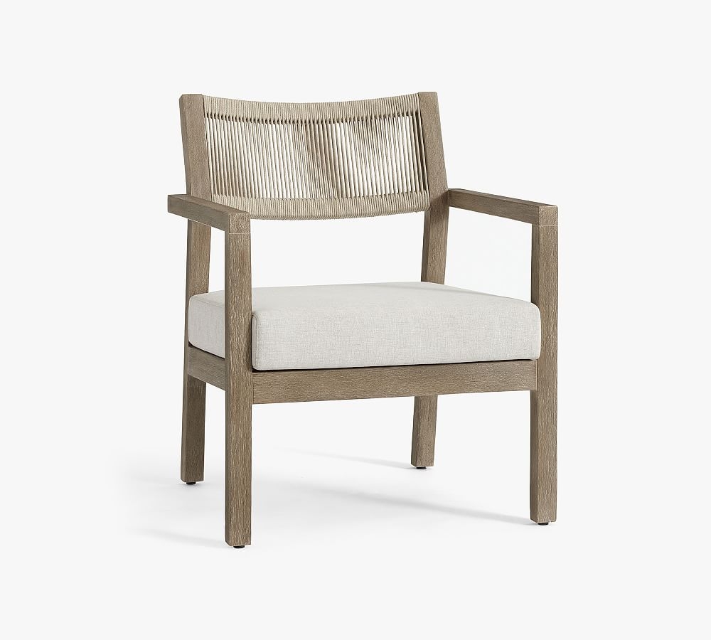 Indio Coastal Lounge Chair Slipcover, Sunbrella(R) Stripe; Linen Stripe Neutral - Image 0